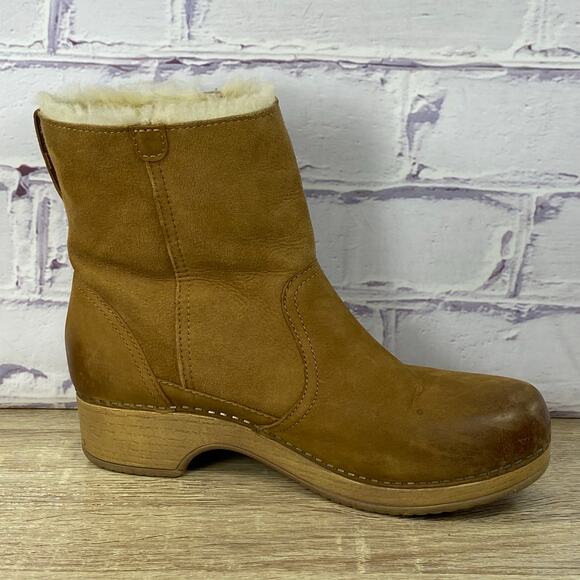 Dansko Bettie Shearling Lined Boots Women's 38 US 7.5-8 Brown Sheepskin Leather - Picture 4 of 10